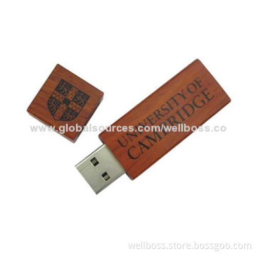 Promotional Wooden USB Drive, Supports User's Password Protection, OEM Services are Provided